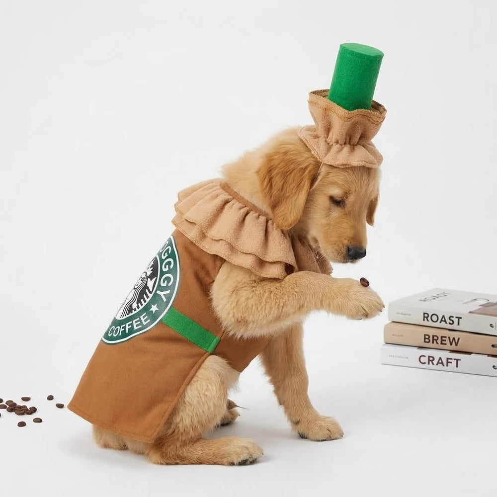 Tamecare Brown Latte Dog Costume Set with Hat