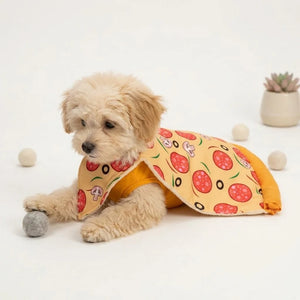 Tamecare Yellow Pizza Party Dog Cape