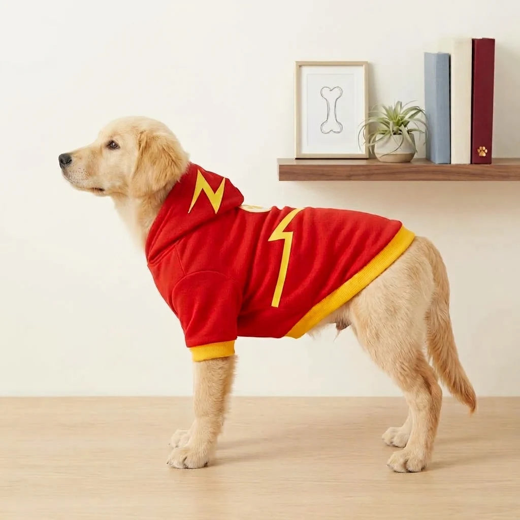 Tamecare Red Lightning Dog Paw Suit with Hat
