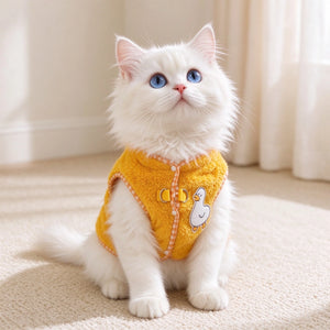 Tamecare Yellow Printed Cat Vest
