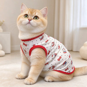 Tamecare Cartoon Print Cat Vest