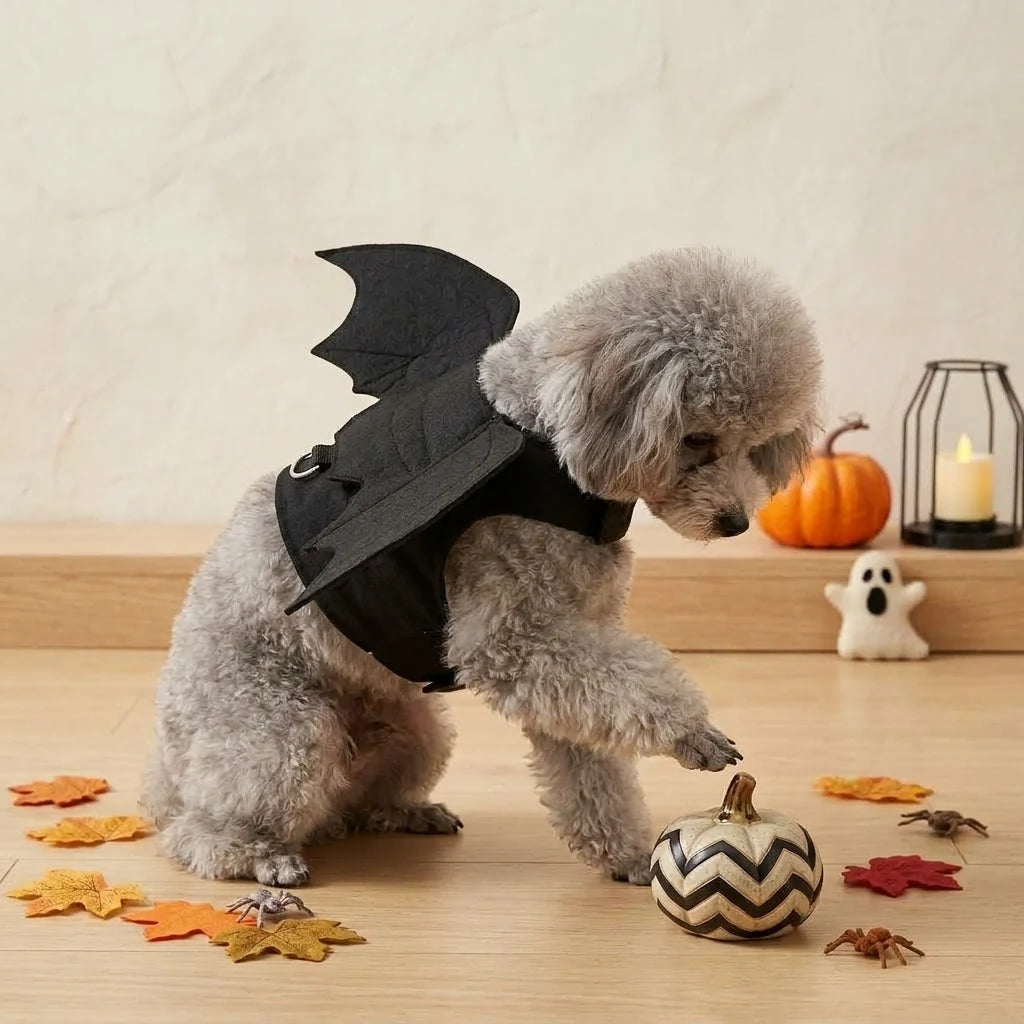 Tamecare Black Bat Wings Halloween Dog Harness