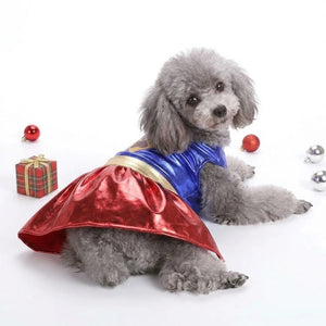 Tamecare Blue and Red Superhero Dog Dress
