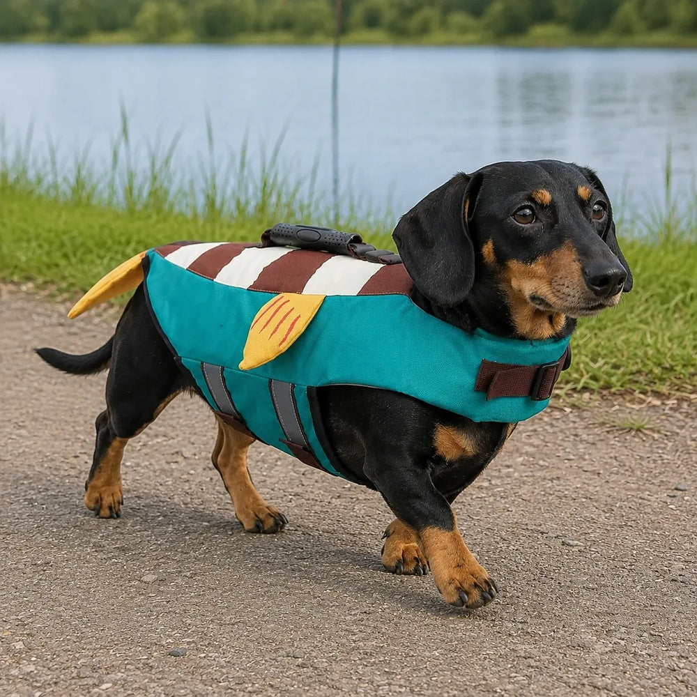 Tamecare Blue Clownfish Dog Life Jacket | Reflective Buoyant Pet Swimming Vest