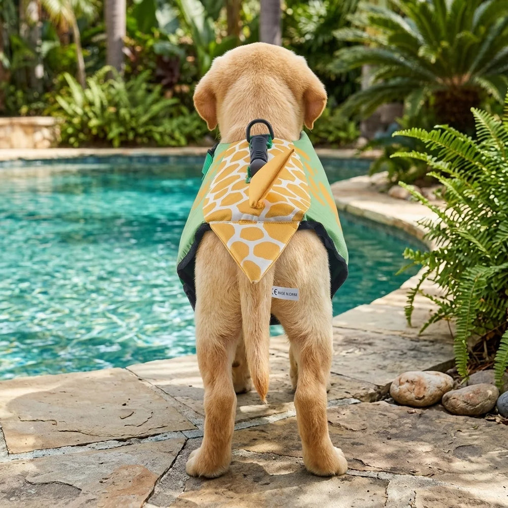 Tamecare Dinosaur Dog Life Jacket | Reflective Buoyant Pet Swimming Vest