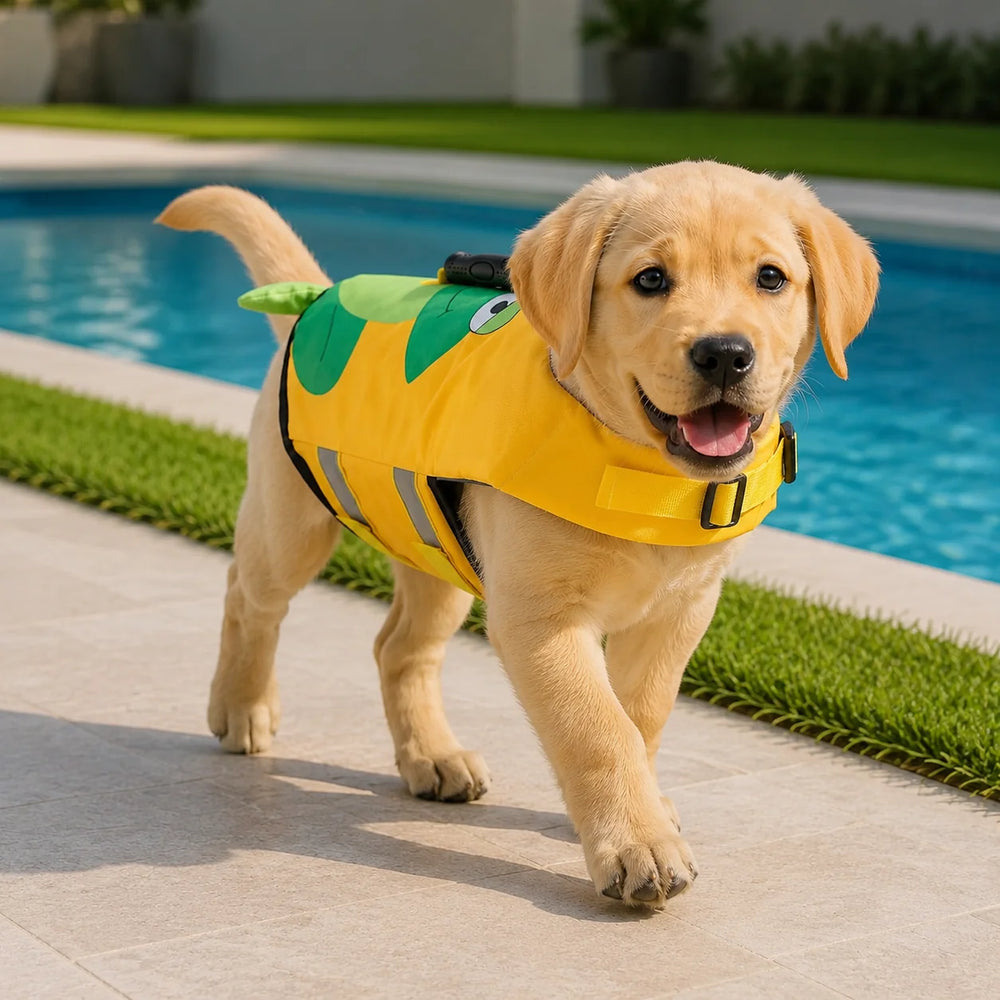Tamecare Frog Dog Life Jacket | Reflective Buoyant Pet Swimming Vest