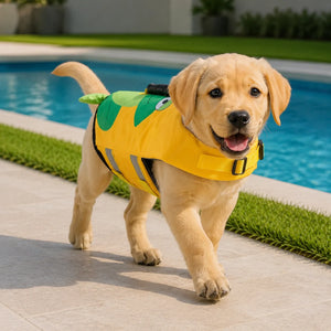 Tamecare Frog Dog Life Jacket | Reflective Buoyant Pet Swimming Vest