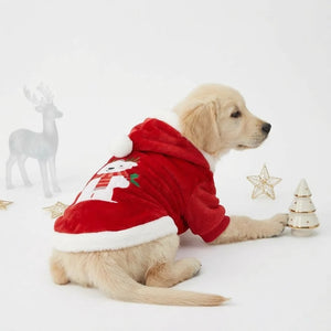Tamecare Red Christmas Bear Dog Hoodie