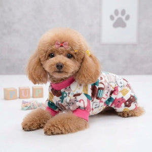 Tamecare Assorted Cat Print Velvet Dog Onesie