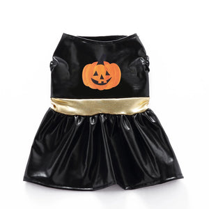 Tamecare Black Pumpkin Halloween Dog Dress