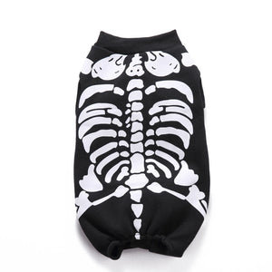 Tamecare Black Skeleton Print Dog Outfit