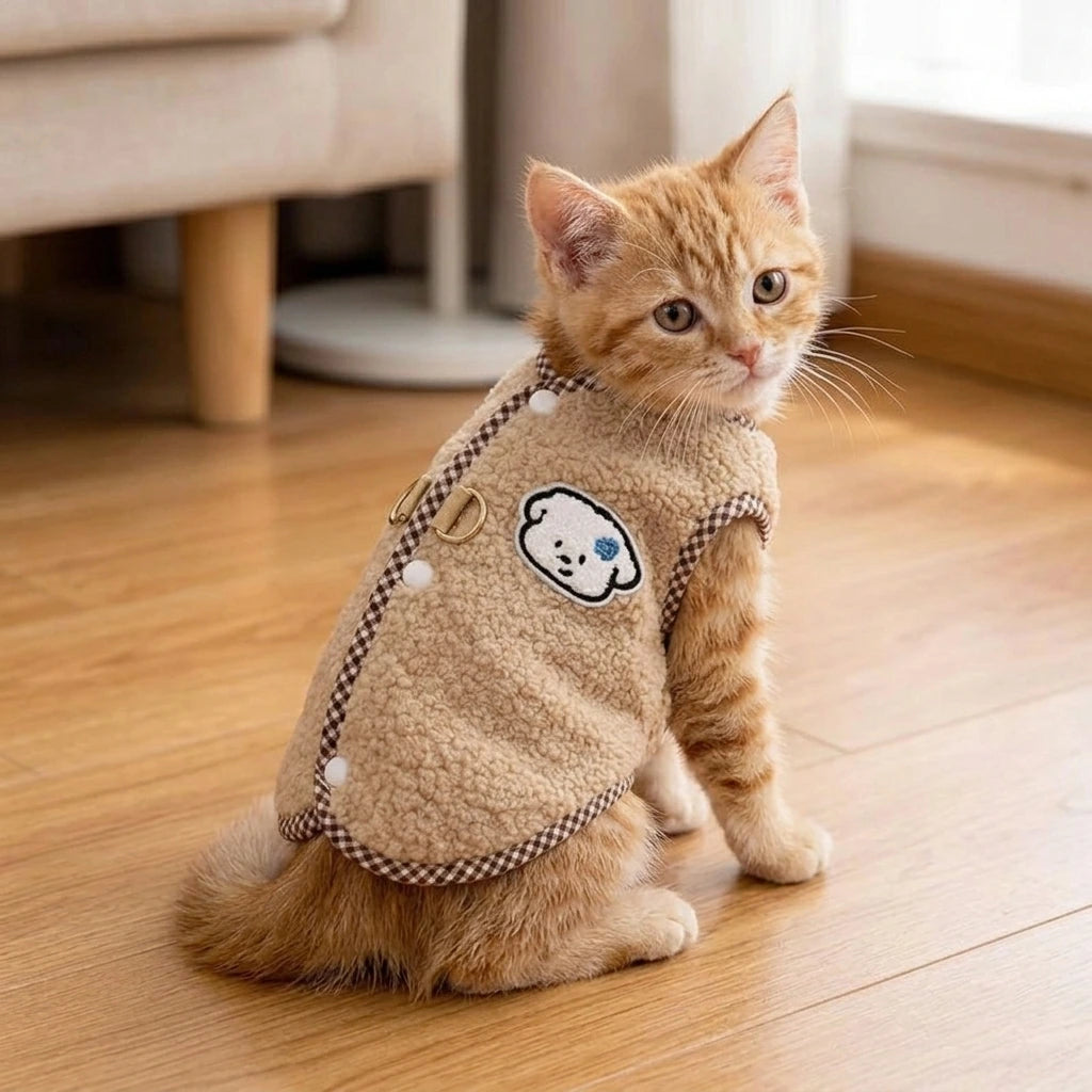 Tamecare Cozy Teddy Bear Cat Vest