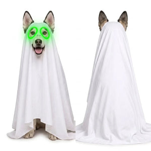 Tamecare Ghost Dog Costume with Glow Eyes, Halloween Pet Outfit