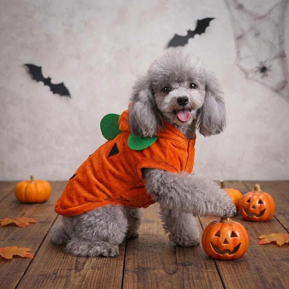 Tamecare Orange Pumpkin Halloween Dog Costume