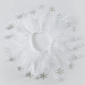 Tamecare White Snowflake Tulle Dog Collar