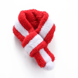 Tamecare Red and White Plush Christmas Dog Scarf