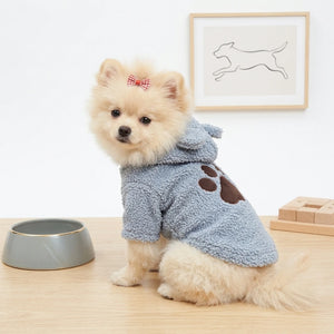Tamecare Blue Teddy Bear Fleece Dog Hoodie