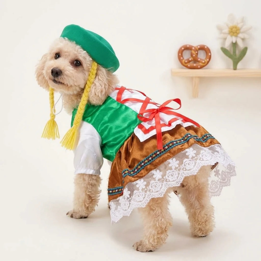 Tamecare Green Service Waitress Dog Costume Set