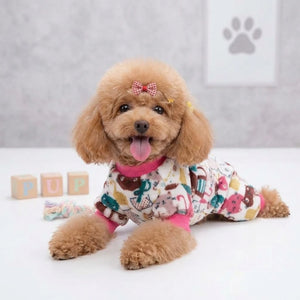 Tamecare Assorted Cat Print Velvet Dog Onesie