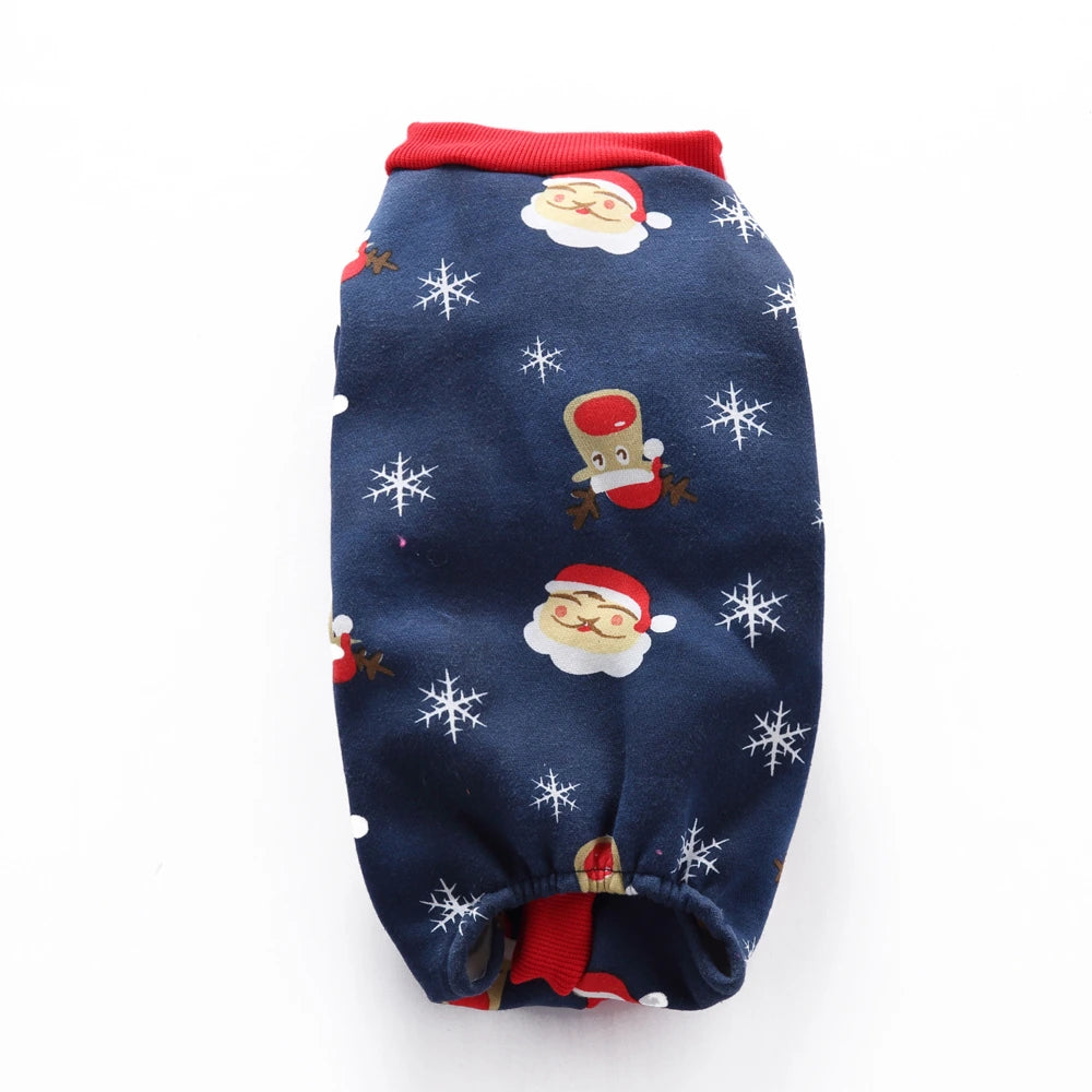 Tamecare Navy Santa and Snowflake Christmas Dog Pajamas - product detail