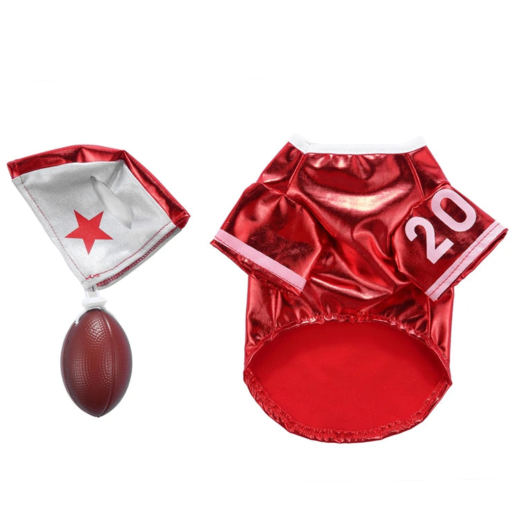 Red Football Cheerleader Dog Costume