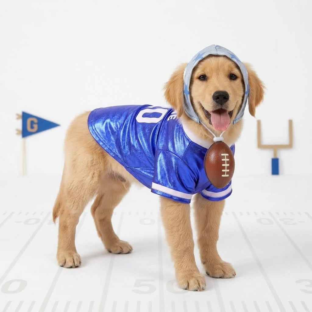 Blue Football Dog Costume