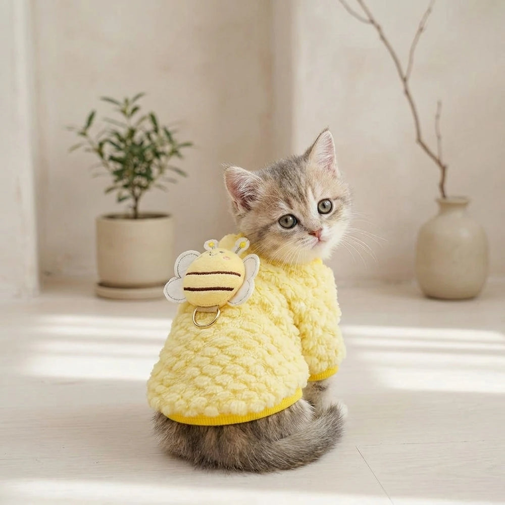 Tamecare Yellow Bee Cat Sweater