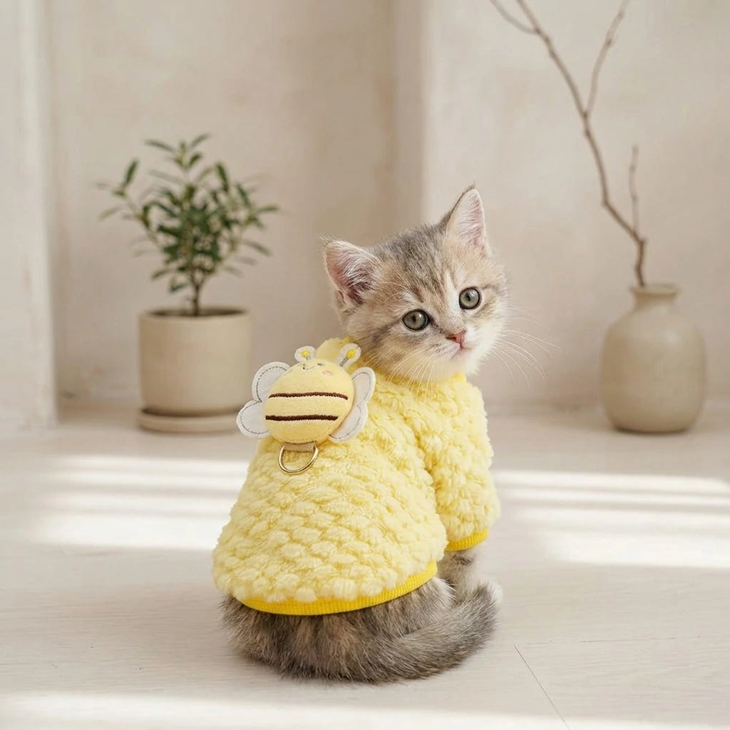 Tamecare Yellow Bee Cat Sweater