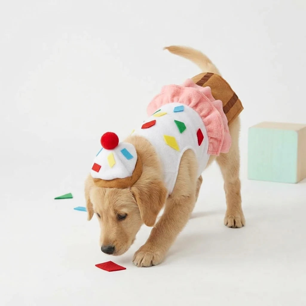 Tamecare Red Cupcake Dog Costume Set with Hat