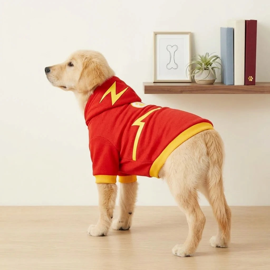 Tamecare Red Lightning Dog Paw Suit with Hat