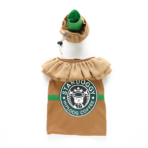 Tamecare Brown Latte Dog Costume Set with Hat