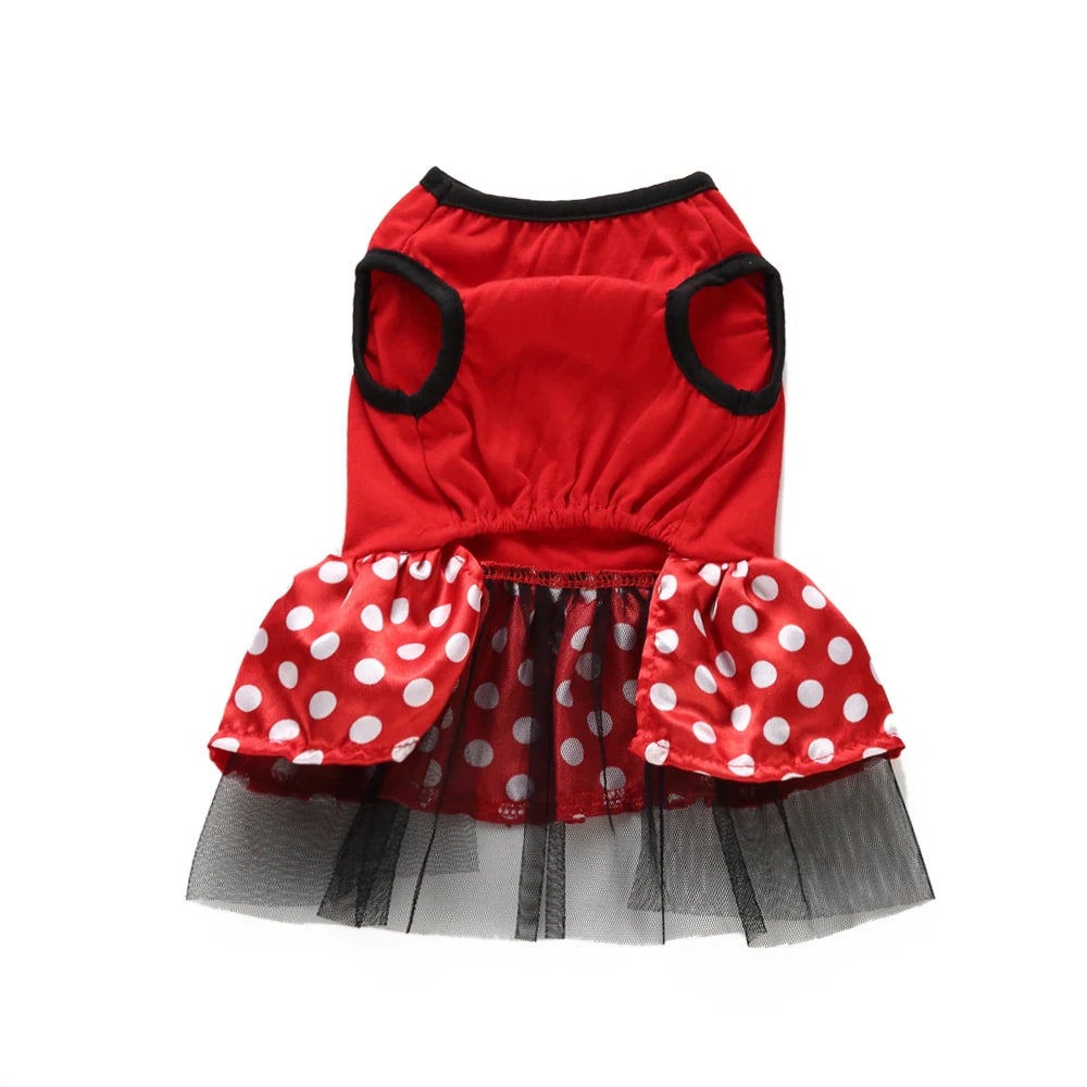 Tamecare Red Reindeer Applique Puppy Dress