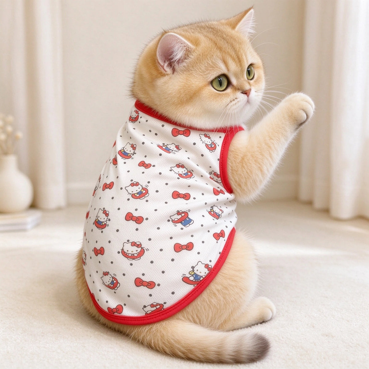 Tamecare Cartoon Print Cat Vest