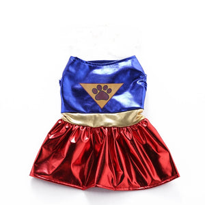 Tamecare Blue and Red Superhero Dog Dress