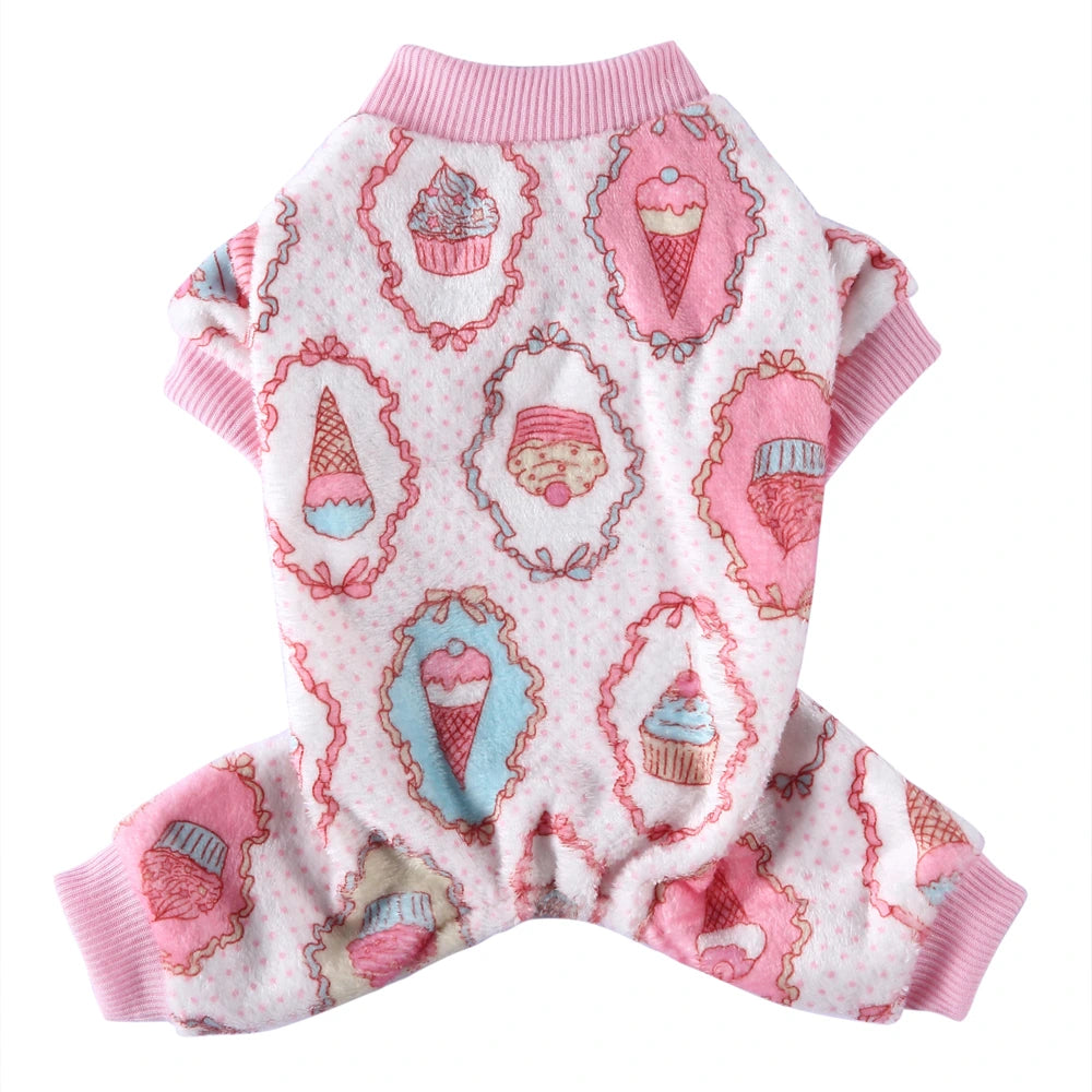 Tamecare Birthday Cake Four-Legged Velour Dog Onesie