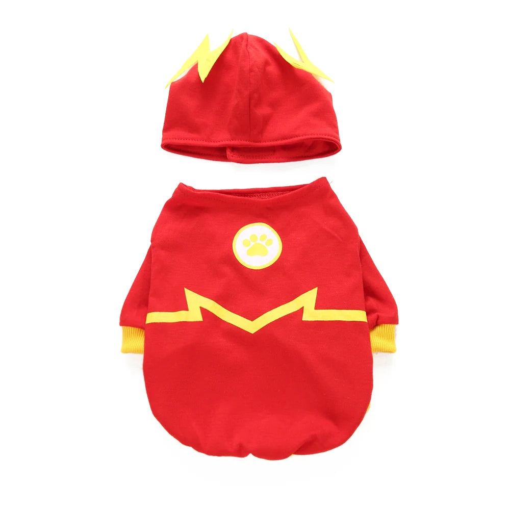 Tamecare Red Lightning Dog Paw Suit with Hat