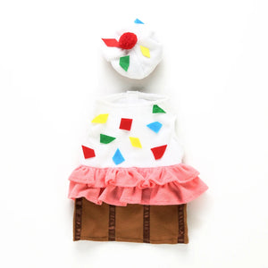 Tamecare Red Cupcake Dog Costume Set with Hat