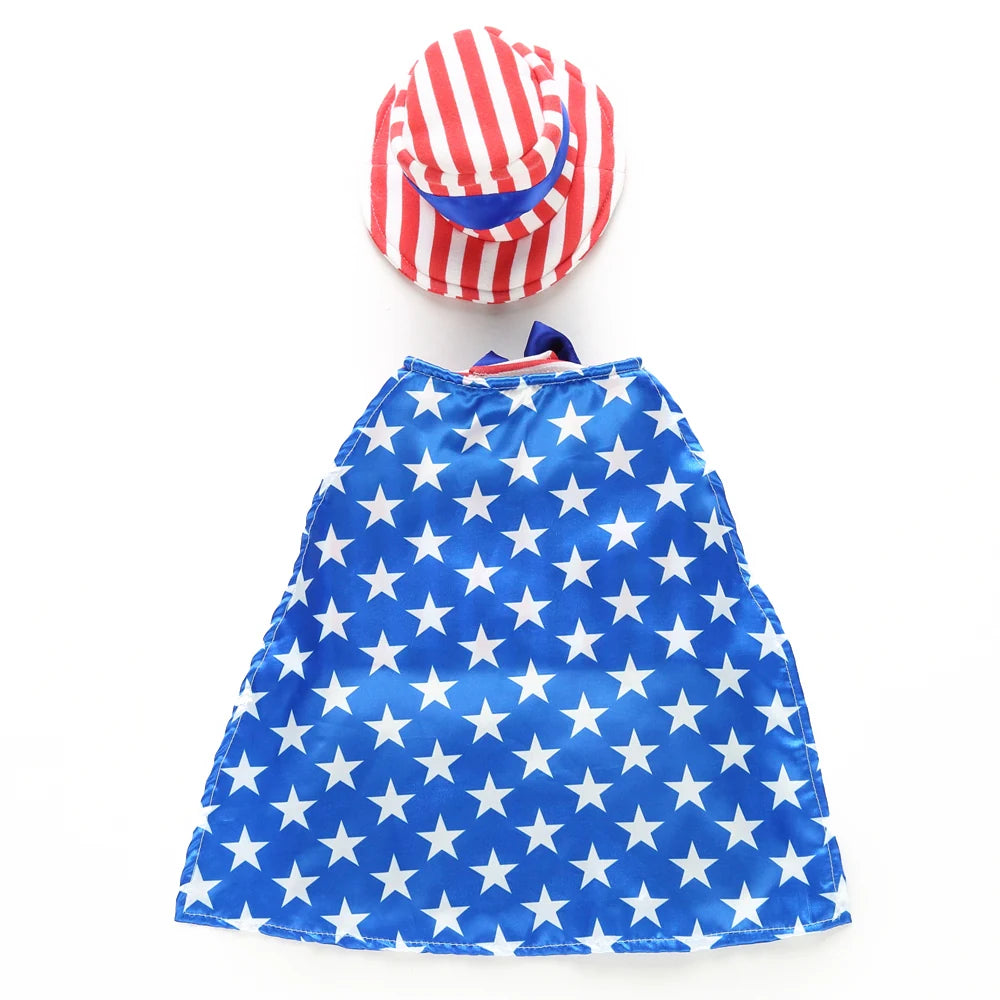 Tamecare Red White and Blue USA Santa Dog Costume