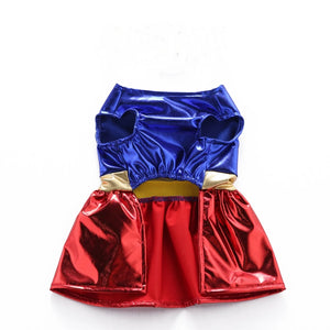 Tamecare Blue and Red Superhero Dog Dress