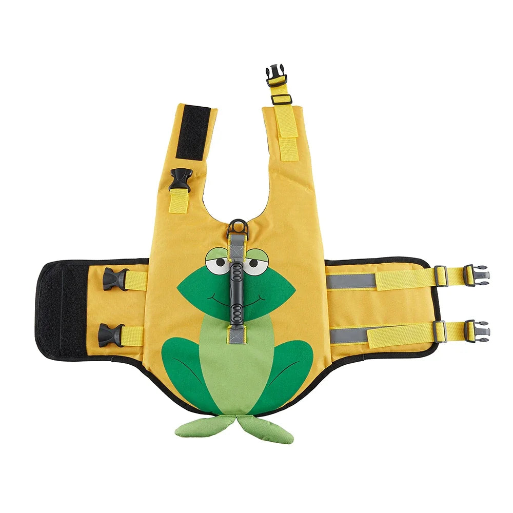 Tamecare Frog Dog Life Jacket | Reflective Buoyant Pet Swimming Vest