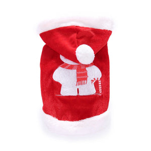 Tamecare Red Christmas Bear Dog Hoodie