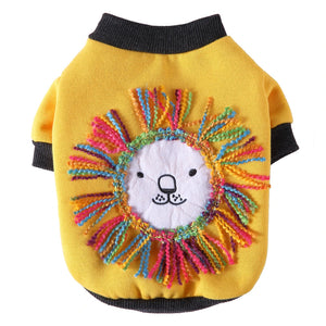 Tamecare Yellow Lion Applique Dog Sweatshirt