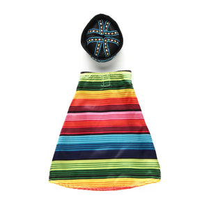 Tamecare Multicolor Mexican Poncho Dog Costume Set