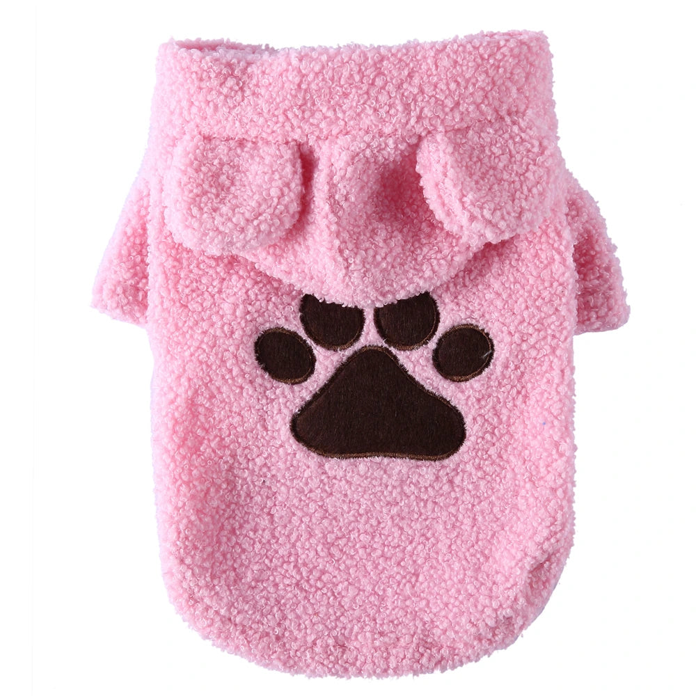Tamecare Pink Teddy Bear Sherpa Dog Hoodie