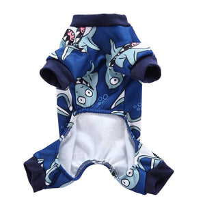 Tamecare Blue Shark Print Dog Pajamas