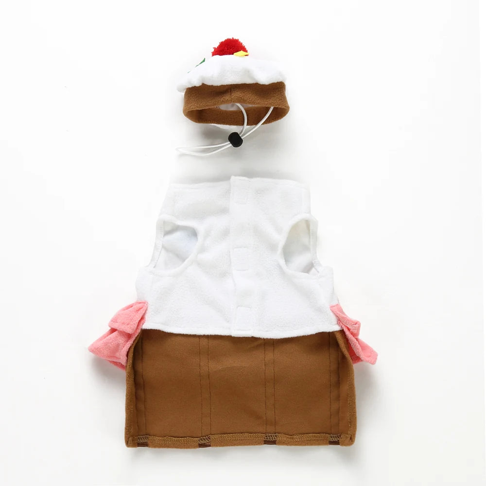 Tamecare Red Cupcake Dog Costume Set with Hat