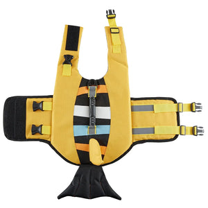 Tamecare Yellow Clownfish Dog Life Jacket | Reflective Buoyant Pet Swimming Vest