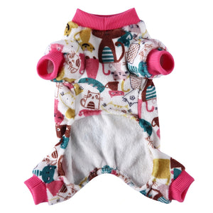 Tamecare Assorted Cat Print Velvet Dog Onesie