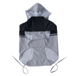 Large Dog Hooded Raincoat with Clear Visor