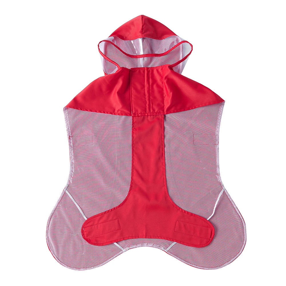 Large Dog Waterproof Hooded Rain Cape with Clear Visor